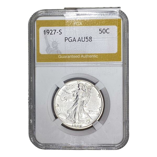 1927-S Walking Liberty Half Dollar PGA AU58