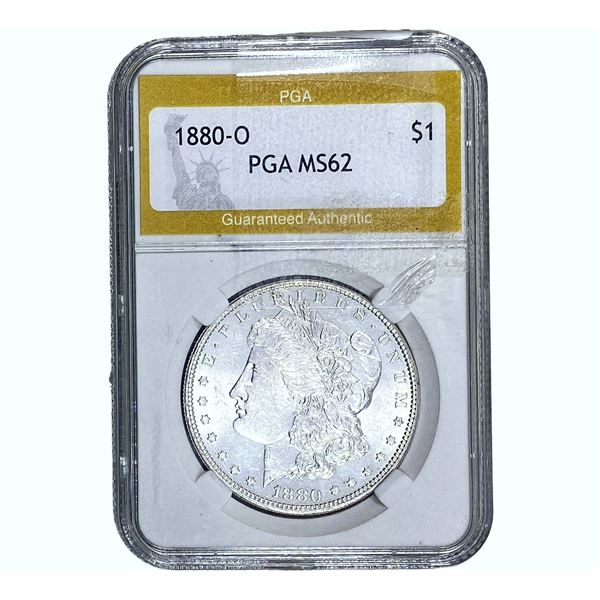 1880-O Morgan Silver Dollar PGA MS62