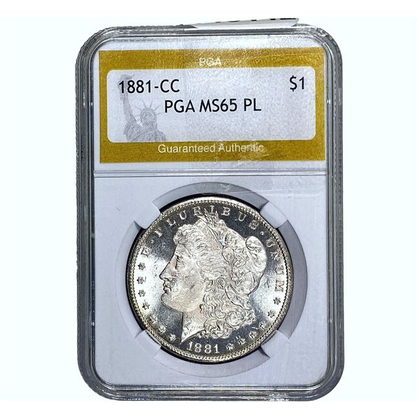 1881-CC Morgan Silver Dollar PGA MS65 PL