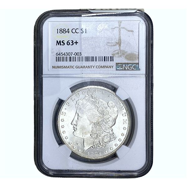 1884-CC Morgan Silver Dollar NGC MS63+