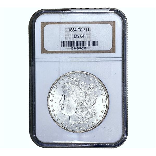 1884-CC Morgan Silver Dollar NGC MS64