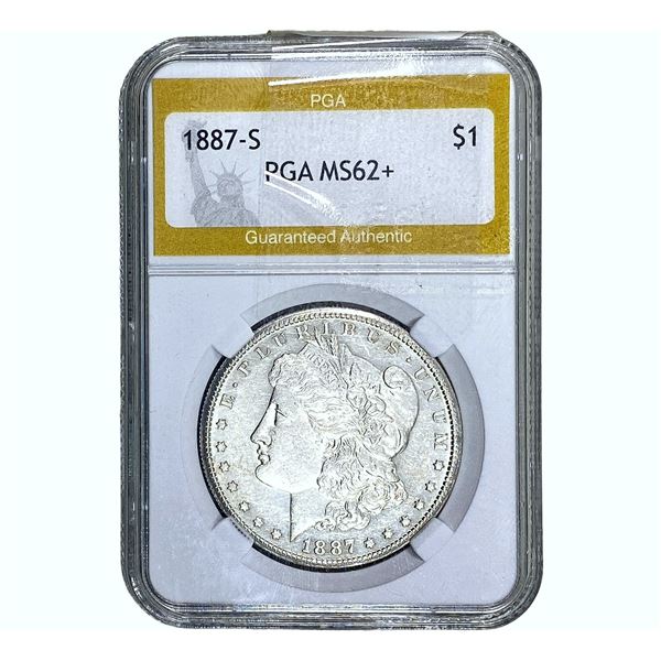 1887-S Morgan Silver Dollar PGA MS62+