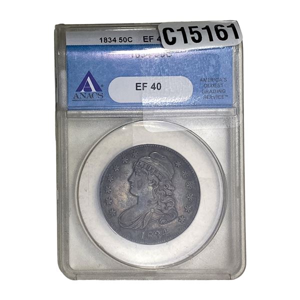 1834 Capped Bust Half Dollar ANACS EF40
