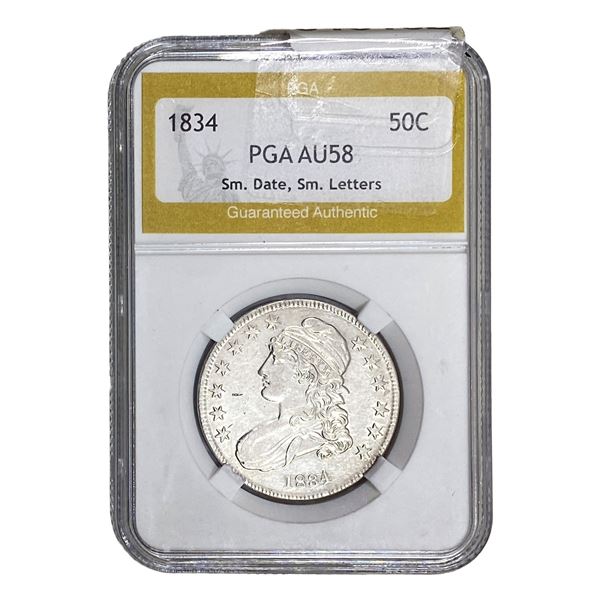 1834 Capped Bust Half Dollar PGA AU58