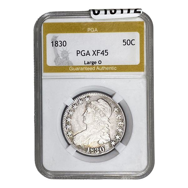 1830 Lg O Capped Bust Half Dollar PGA XF45