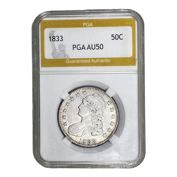 1833 Capped Bust Half Dollar PGA AU50