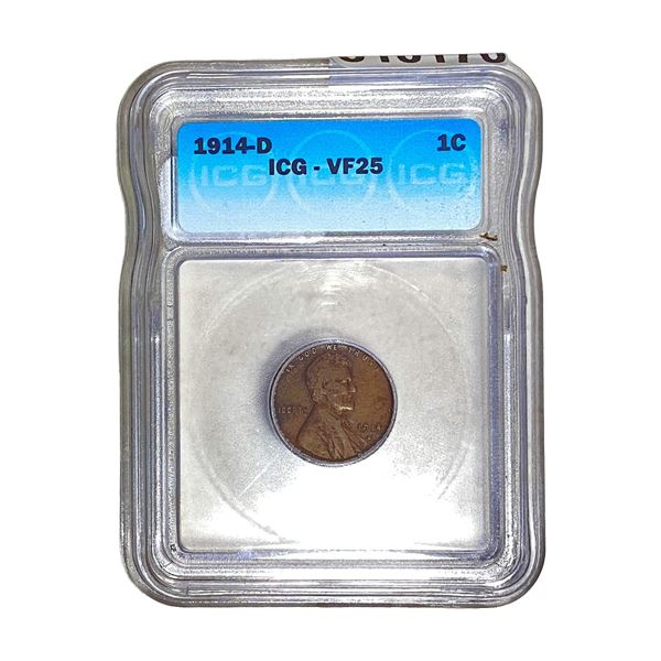 1914-D Wheat Cent ICG VF25