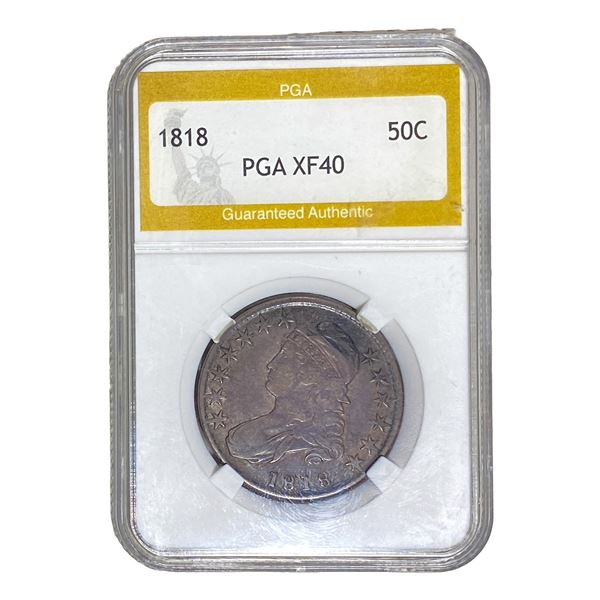 1818 Capped Bust Half Dollar PGA XF40