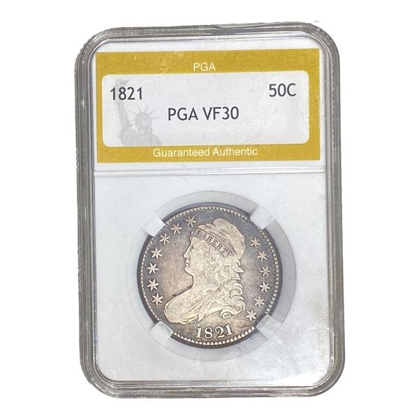 1821 Capped Bust Half Dollar PGA VF30