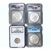 Image 1 : 1881-1913 HIGH GRADE Silver US Coin Lot [4 Coins] NGC/ICG AU/MS58/65