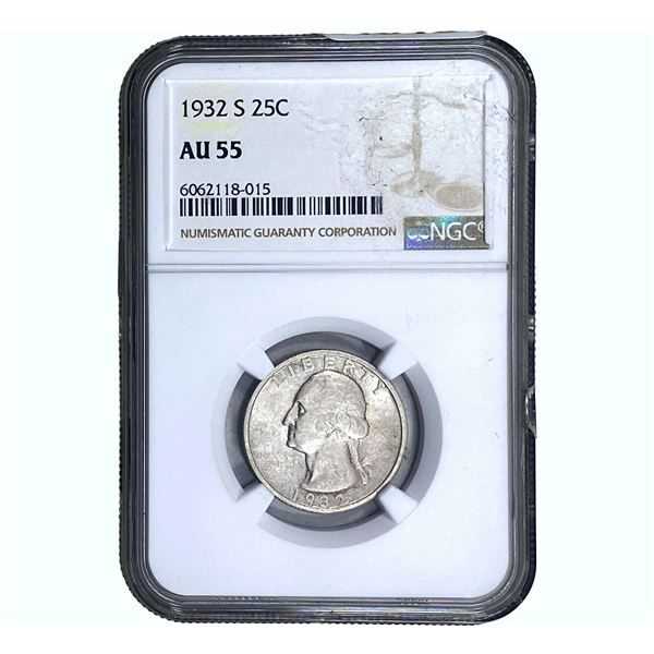 1932-S Washington Silver Quarter NGC AU55