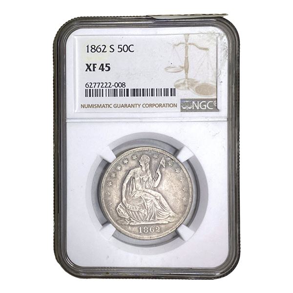 1862-S Seated Liberty Half Dollar NGC XF45