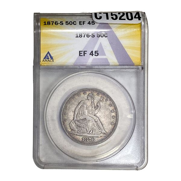 1876-S Seated Liberty Half Dollar ANACS XF45
