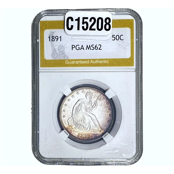 1891 Seated Liberty Half Dollar PGA MS62