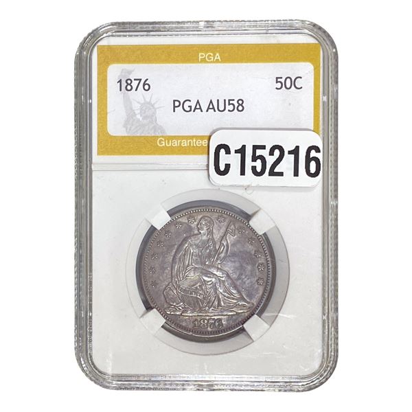 1876 Seated Liberty Half Dollar PGA AU58