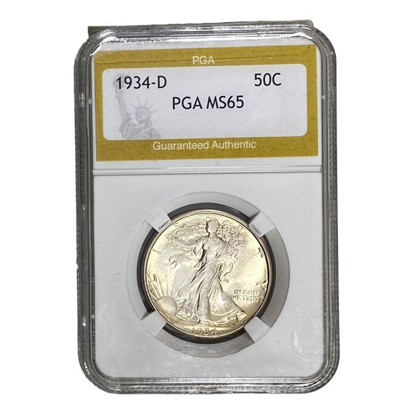 1934-D Walking Liberty Half Dollar PGA MS65