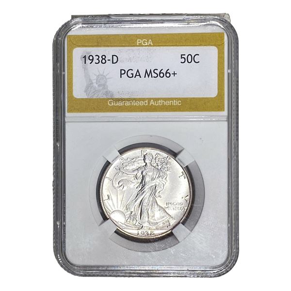 1938-D Walking Liberty Half Dollar PGA MS66+