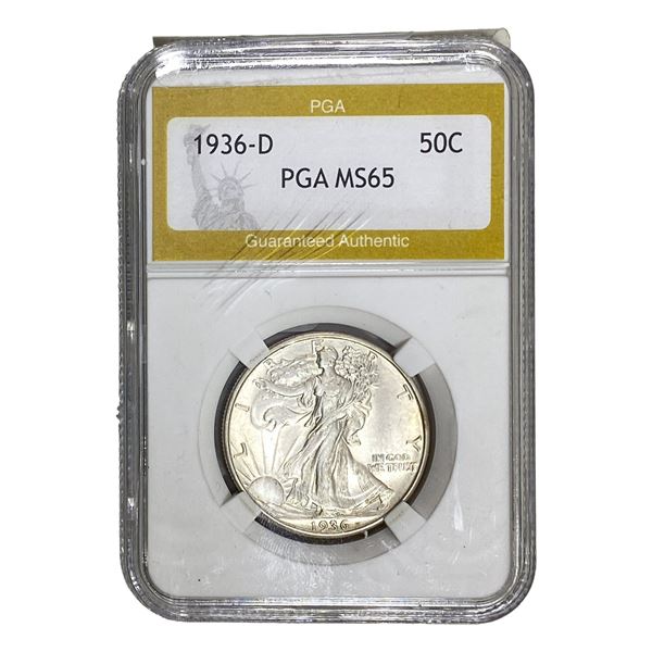 1936-D Walking Liberty Half Dollar PGA MS65