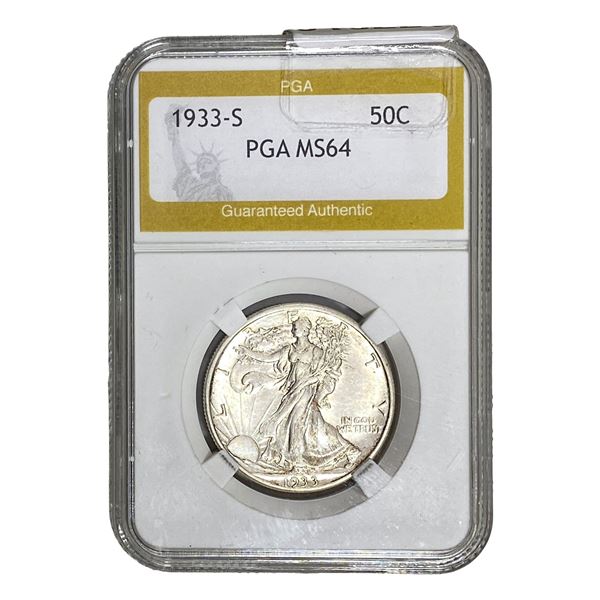 1933-S Walking Liberty Half Dollar PGA MS64