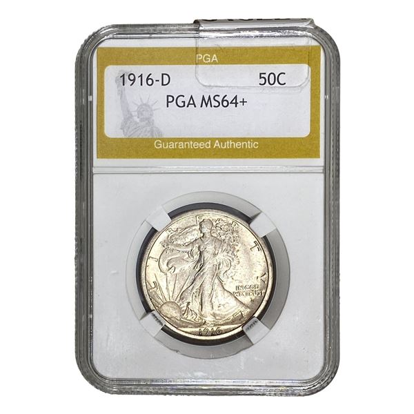 1916-D Walking Liberty Half Dollar PGA MS64+