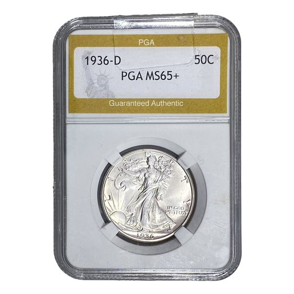 1936-D Walking Liberty Half Dollar PGA MS65+