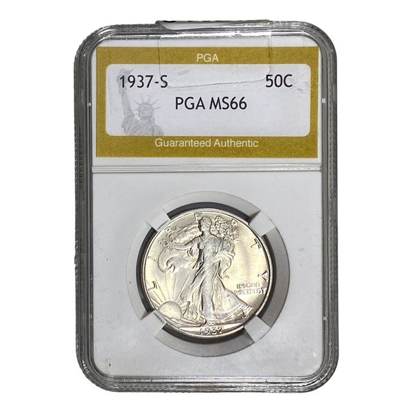 1937-S Walking Liberty Half Dollar PGA MS66