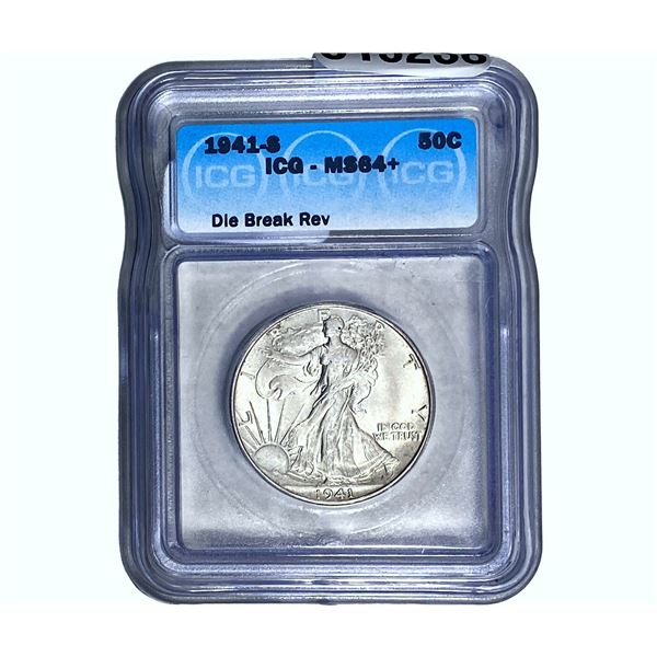 1941-S Walking Liberty Half Dollar ICG MS64+