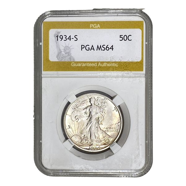 1934-S Walking Liberty Half Dollar PGA MS64