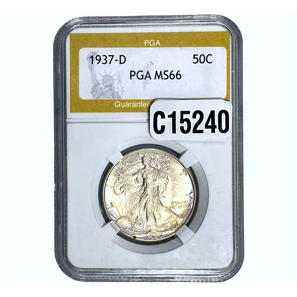1937-D Walking Liberty Half Dollar PGA MS66