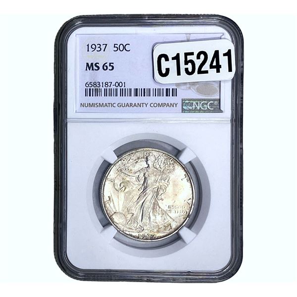 1937 Walking Liberty Half Dollar NGC MS65