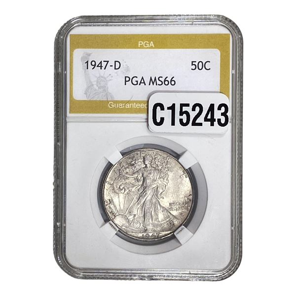 1947-D Walking Liberty Half Dollar PGA MS66