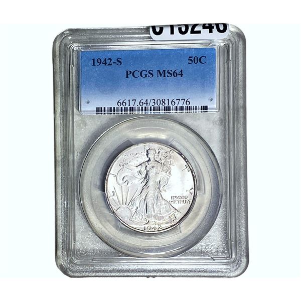 1942-S Walking Liberty Half Dollar PCGS MS64