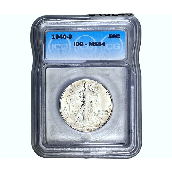 1940-S Walking Liberty Half Dollar ICG MS64