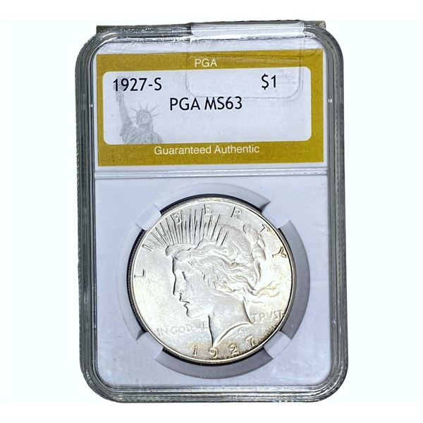 1927-S Silver Peace Dollar PGA MS63