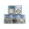 Image 1 : 1922-1925 GEM BU SIlver Peace Dollar Lot [5 Coins] ICG/PCGS/NGC MS62-64