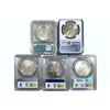 Image 2 : 1922-1925 GEM BU SIlver Peace Dollar Lot [5 Coins] ICG/PCGS/NGC MS62-64