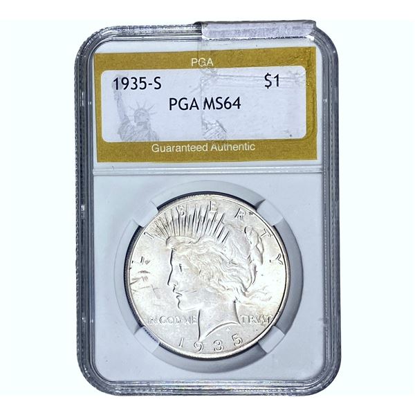 1935-S Silver Peace Dollar PGA MS64