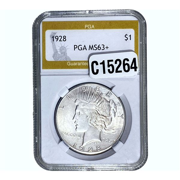 1928 Silver Peace Dollar PGA MS63+