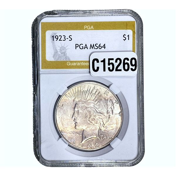 1923-S Silver Peace Dollar PGA MS64