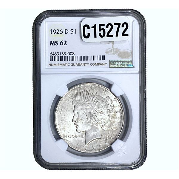 1926-D Silver Peace Dollar NGC MS62