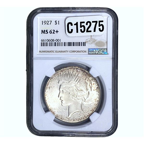 1927 Silver Peace Dollar NGC MS62+