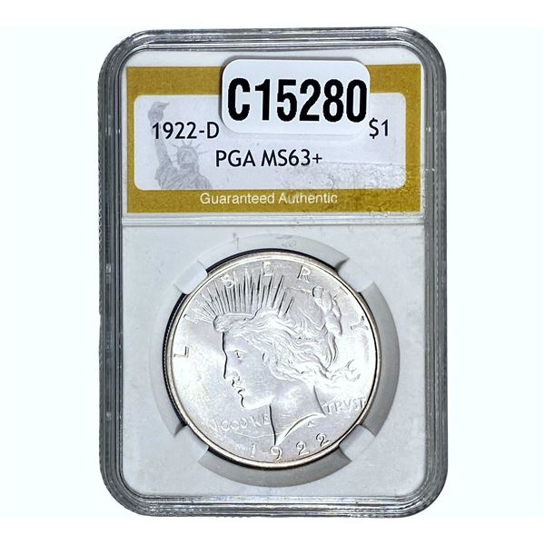 1922-D Silver Peace Dollar PGA MS63+