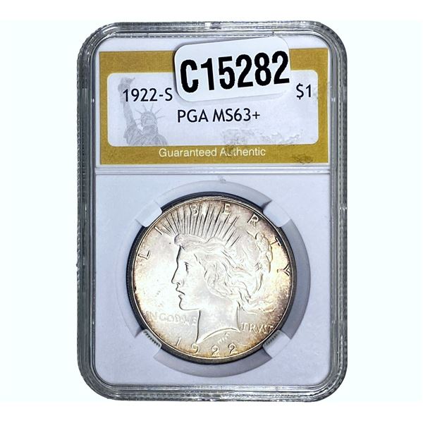 1922-S Silver Peace Dollar PGA MS63+