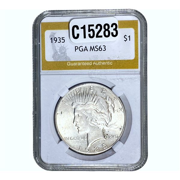 1935 Silver Peace Dollar PGA MS63