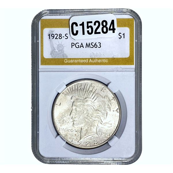 1928-S Silver Peace Dollar PGA MS63