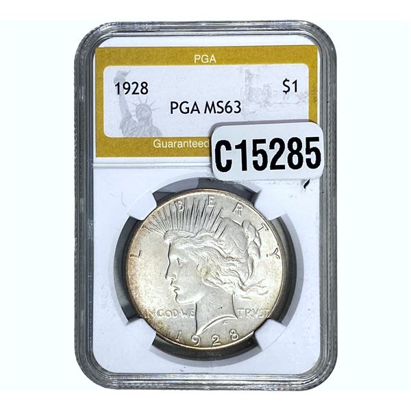 1928 Silver Peace Dollar PGA MS63
