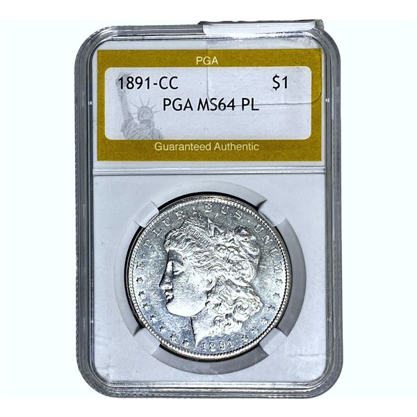 1891-CC Morgan Silver Dollar PGA MS64 PL