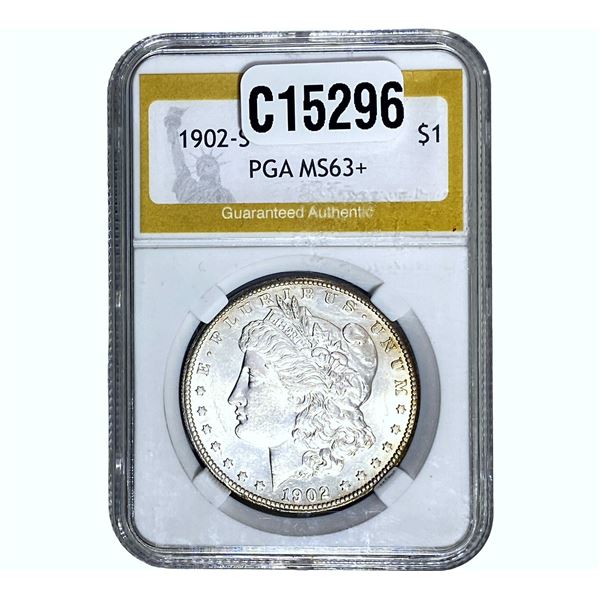 1902-S Morgan Silver Dollar PGA MS63+