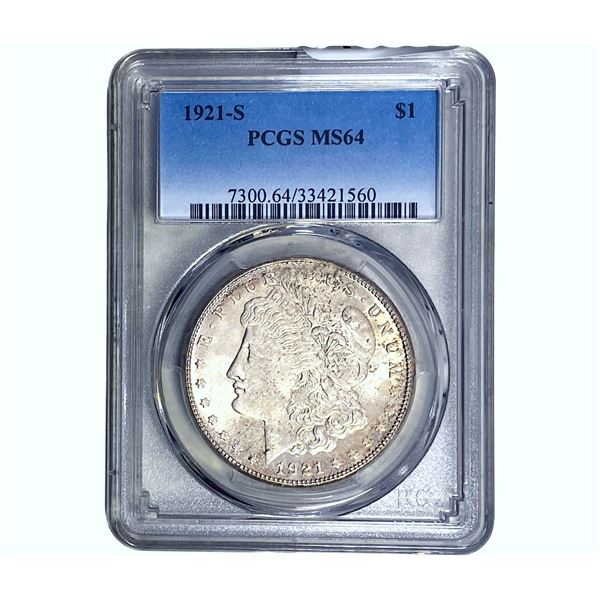 1921-S Morgan Silver Dollar PCGS MS64