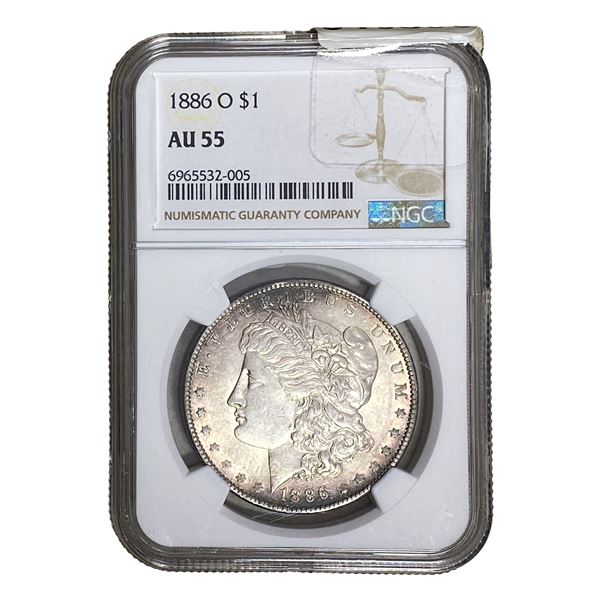 1886-O Morgan Silver Dollar NGC AU55